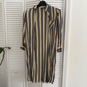 Express Women’s Duster Shirt Dress - Grey, Yellow, White - Size Small